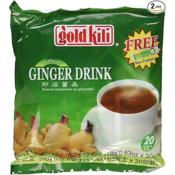 Ginger Drink Gold Kili 40 Sachets Packed in 2 Bags 12.6 oz (With Honey)