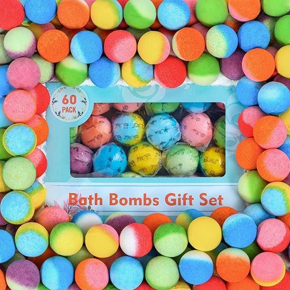 60-Pack Bath Bombs Gift Set Handmade & Natural Bubble Bombs