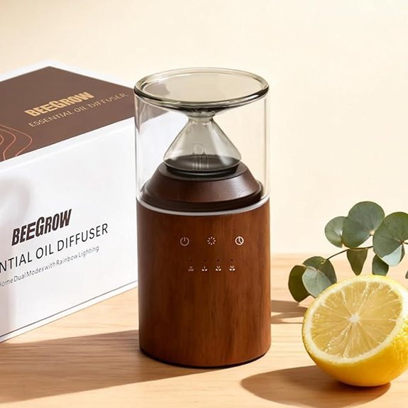Waterless Nebulizing Diffuser with Glass & Wood 10ml Lemon Oil