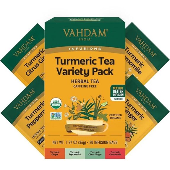 VAHDAM Organic Turmeric Herbal Tea Sampler (20)