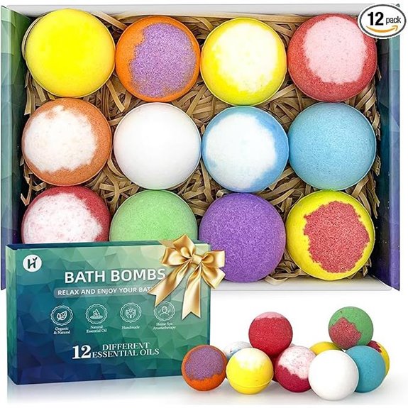 12 Handmade Bath Bombs – Spa Relaxation Gifts Set