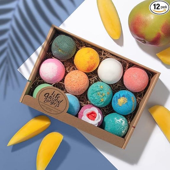 LifeAround2Angels Bath Bomb Gift Set 12-Pack USA-Made